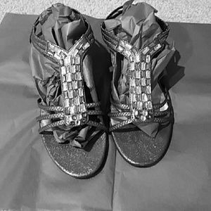 Embellished wedge sandal